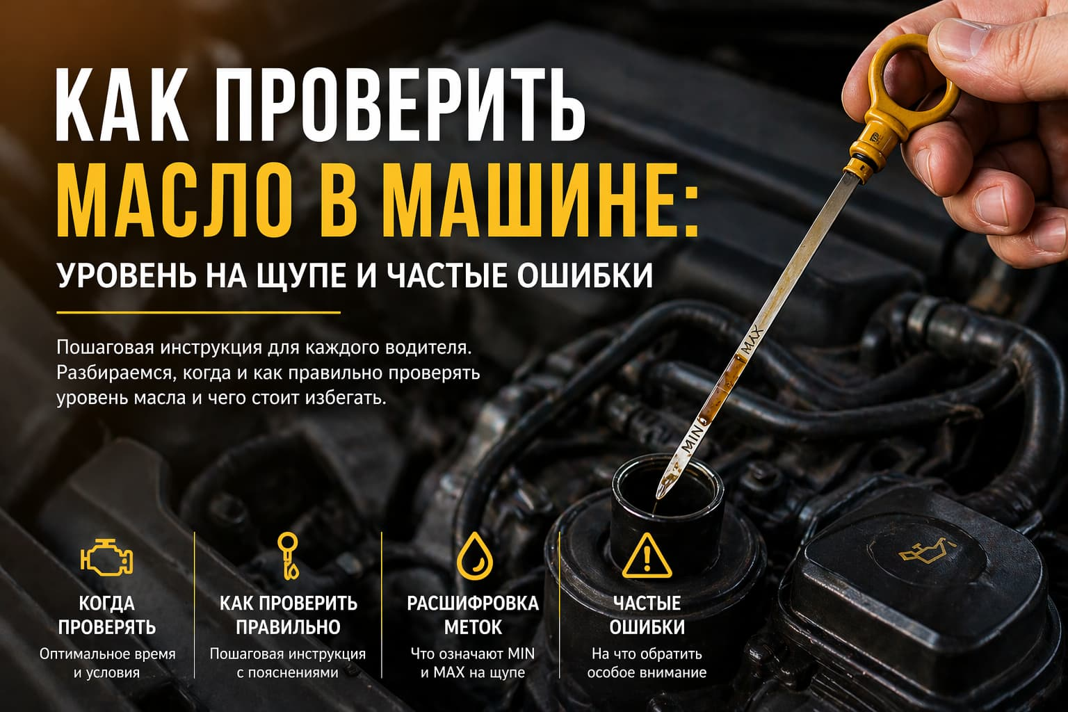 Как проверить масло в машине: уровень на щупе и частые ошибки